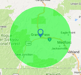 A Map showing the coverage Area